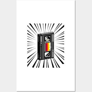 Retro Video Cassette (black print) Posters and Art